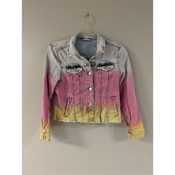 Wonder Nation tie-dyed denim jacket, girls size large - Picture 2 of 7